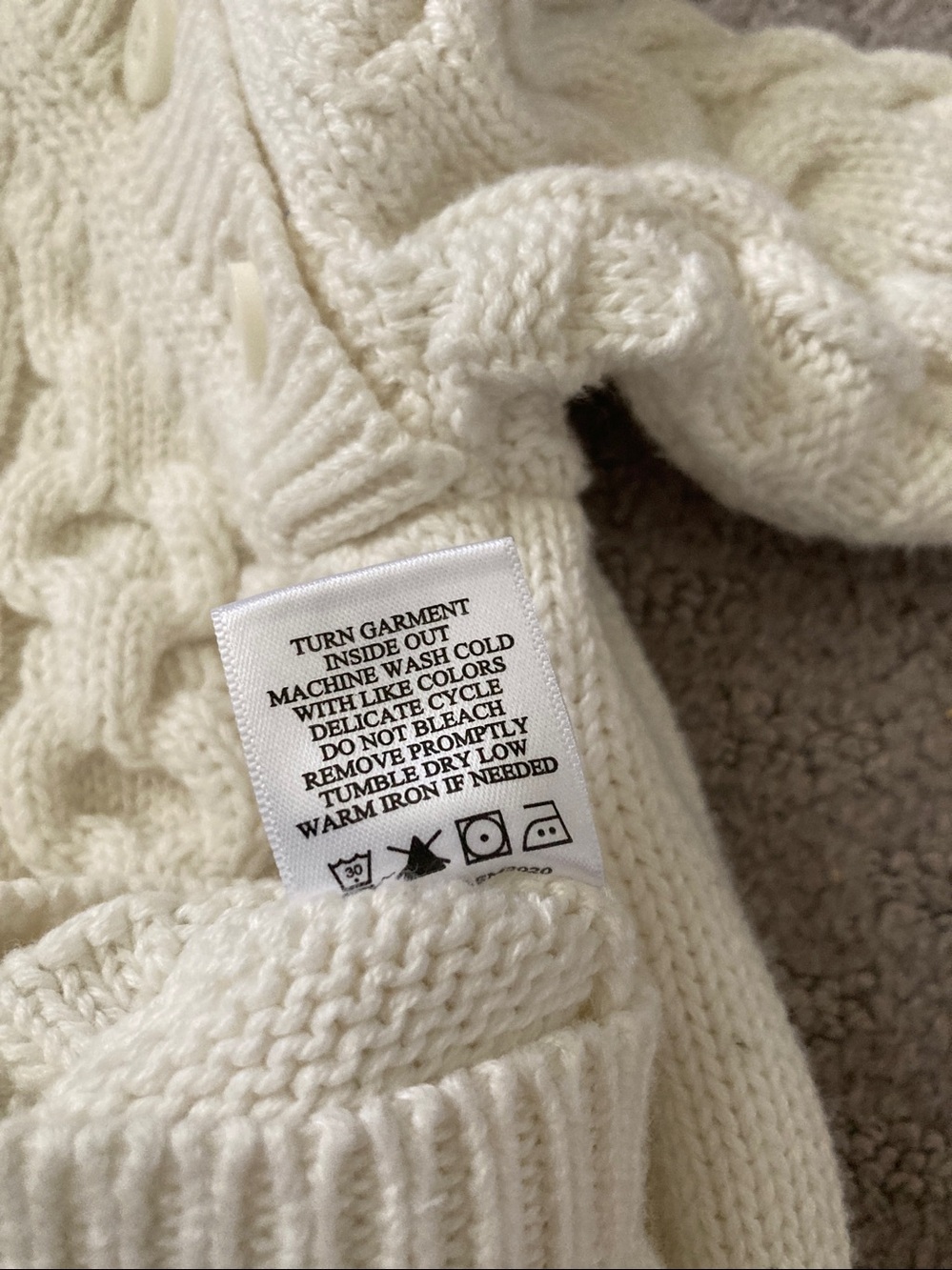 Hope & Henry white cable-knit romper, 3-6M. - Picture 5 of 5